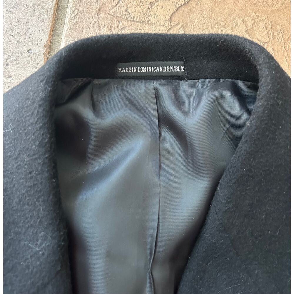 Bill Blass Black Label Overcoat 44R Black Cashmere Blend Wool Coat - Picture 6 of 9